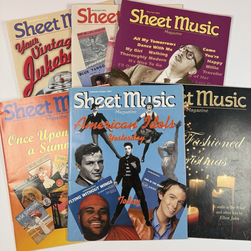 Sheet Music Magazine 2003 Complete Year 6 Issues Vocal Piano Guitar Vintage